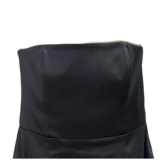 WHBM WHITEβHOUSE BLACK MARKET Mini Satin Sheath Dress Evening Wear 10 Black - Picture 7 of 9